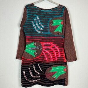 Rising International 3D Applique made in Nepal Dress XXL (fits like L)
